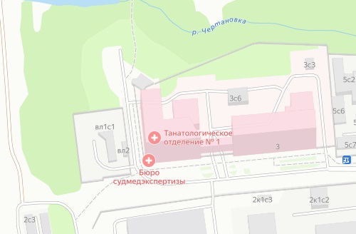 Координаты Яндекс Карты - ГБУЗ БСМЭ ДЗМ, Танатологическое отделение № 1
